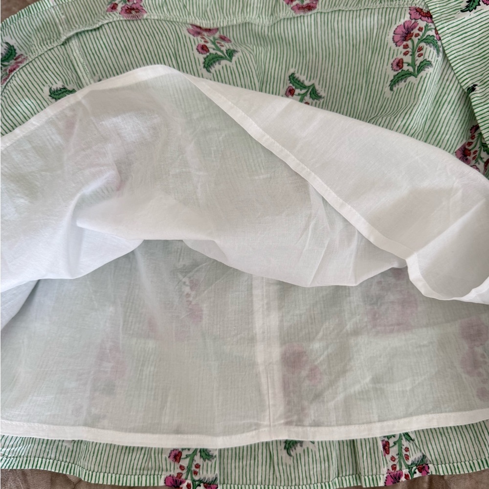 J. Crew Factory Green and Pink Floral tiered Mini Skirt - Picture 5 of 5